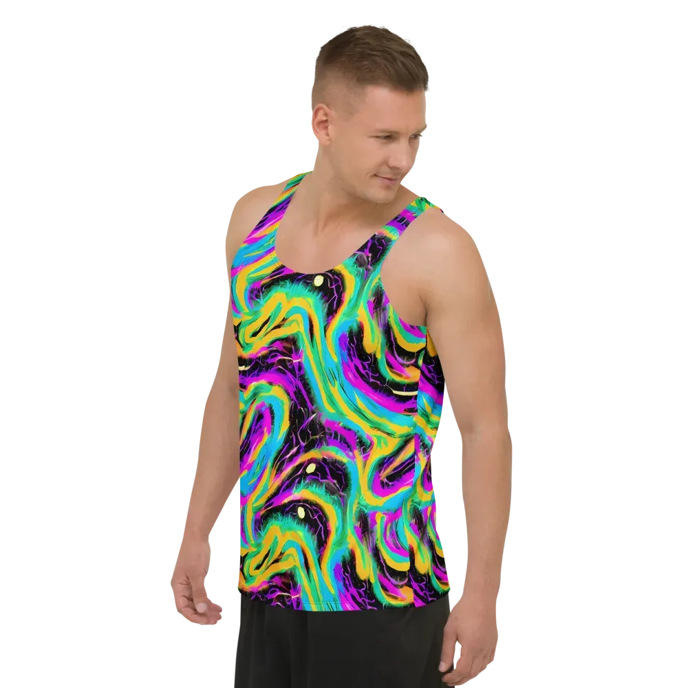 Nightwave Neon on Men's Tank Top — Left Front