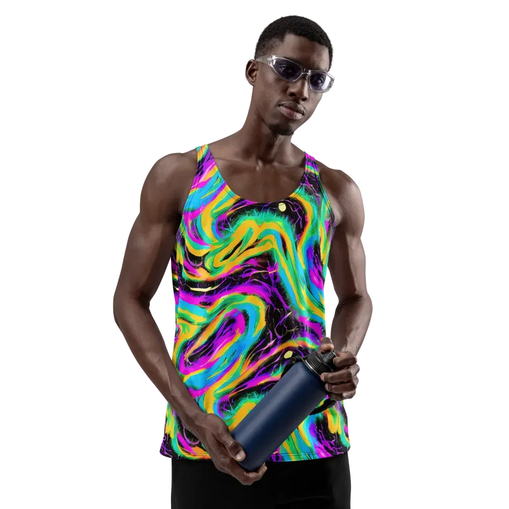 Nightwave Neon on Men's Tank Top — Front