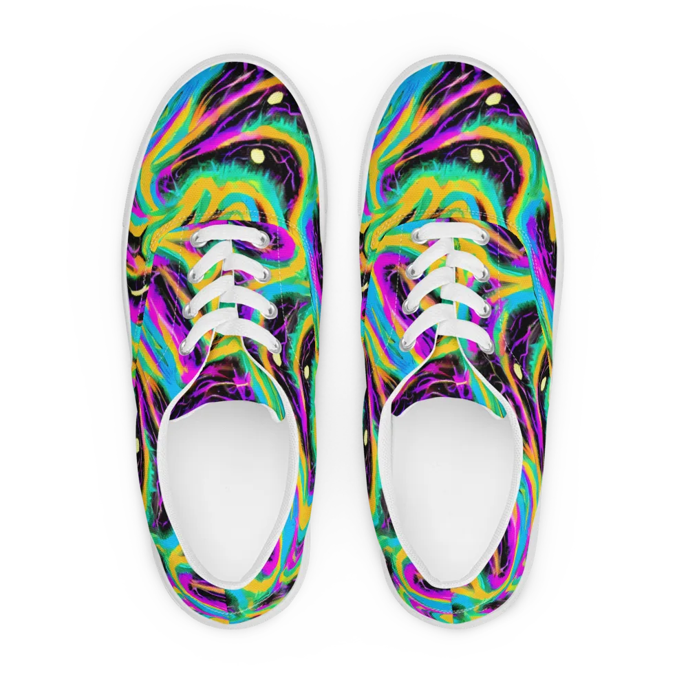Nightwave Neon on Men's Lace-Up Canvas Shoes — Front
