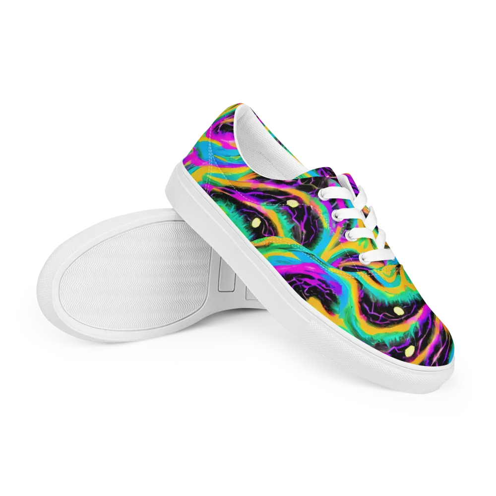 Nightwave Neon on Men's Lace-Up Canvas Shoes — Right Front