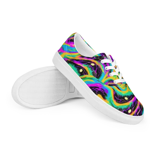 Nightwave Neon on a Men's Lace-Up Canvas Shoes