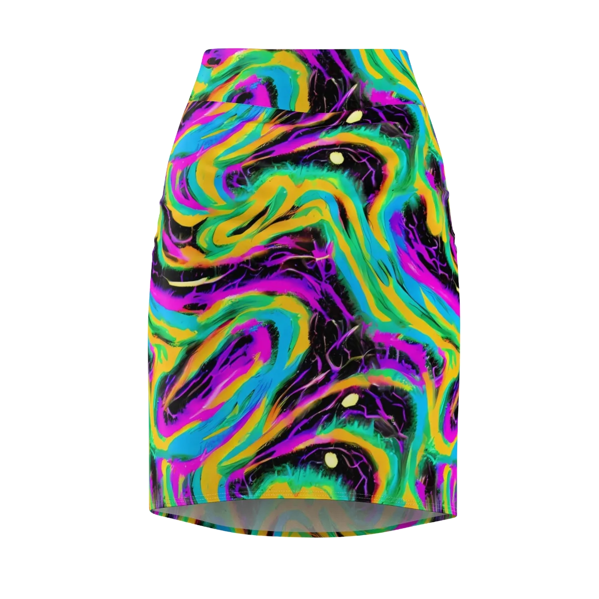 Nightwave Neon on Pencil Skirt — Front