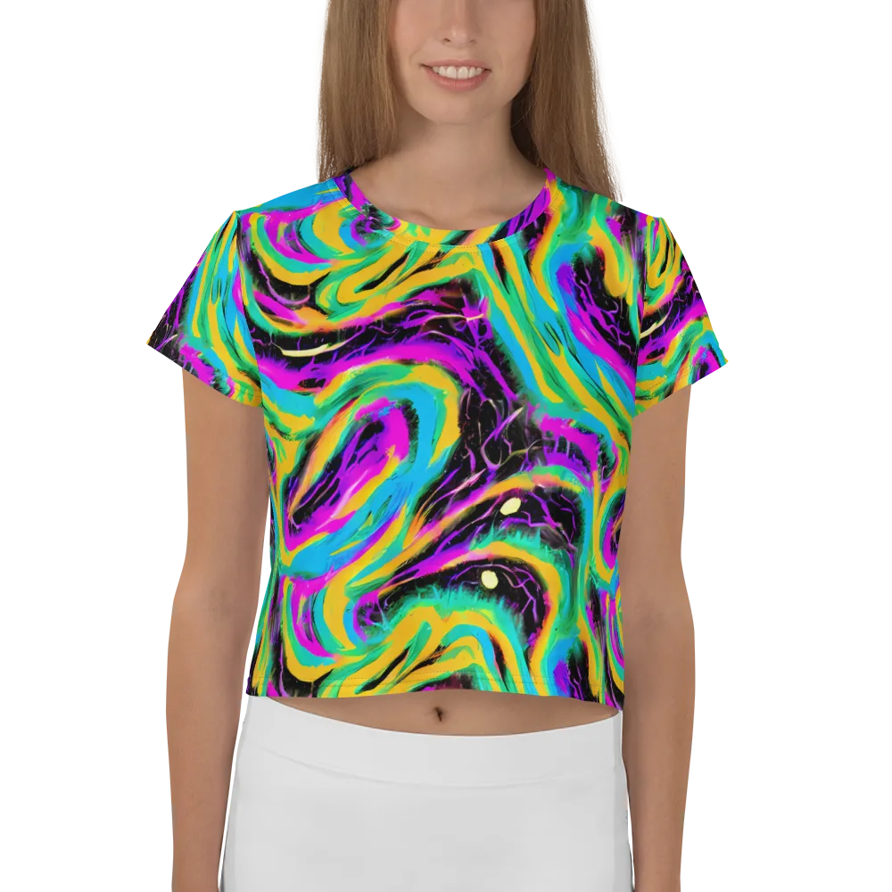Nightwave Neon on Crop Tee — Front