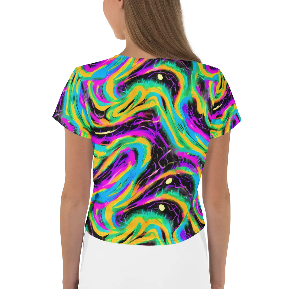 Nightwave Neon on Crop Tee — Back
