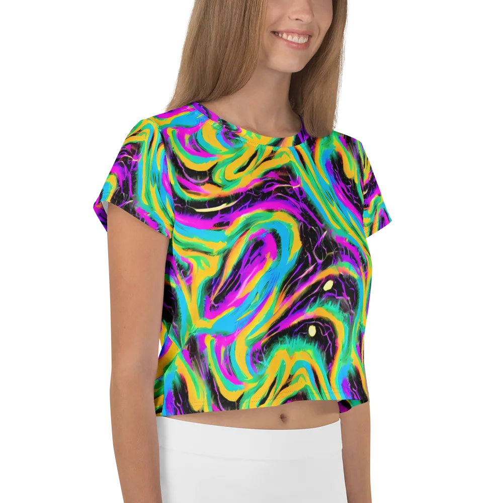 Nightwave Neon on Crop Tee — Right