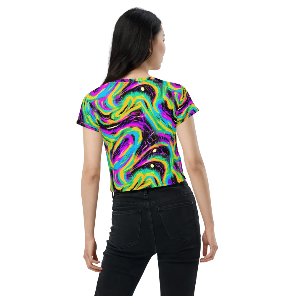 Nightwave Neon on Crop Tee — Back