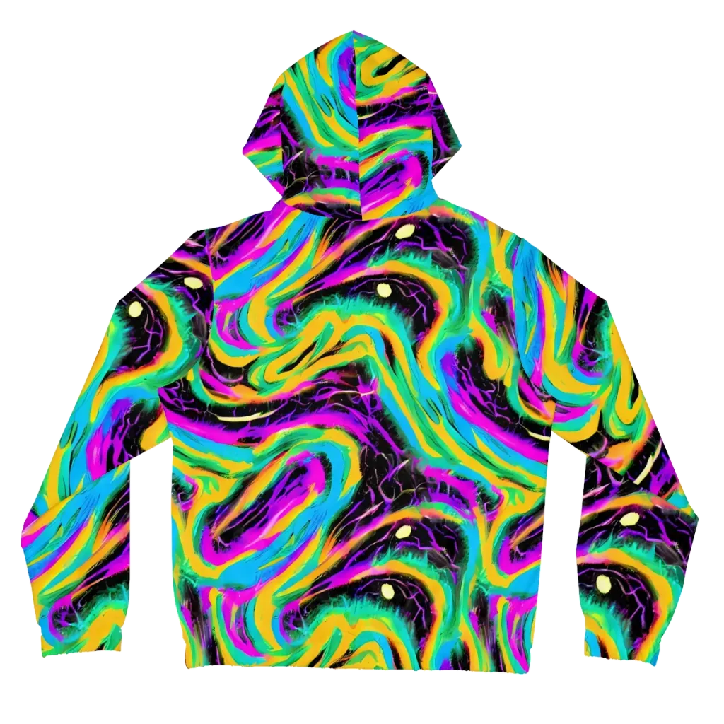 Nightwave Neon on Women's Full-Zip Hoodie — Back