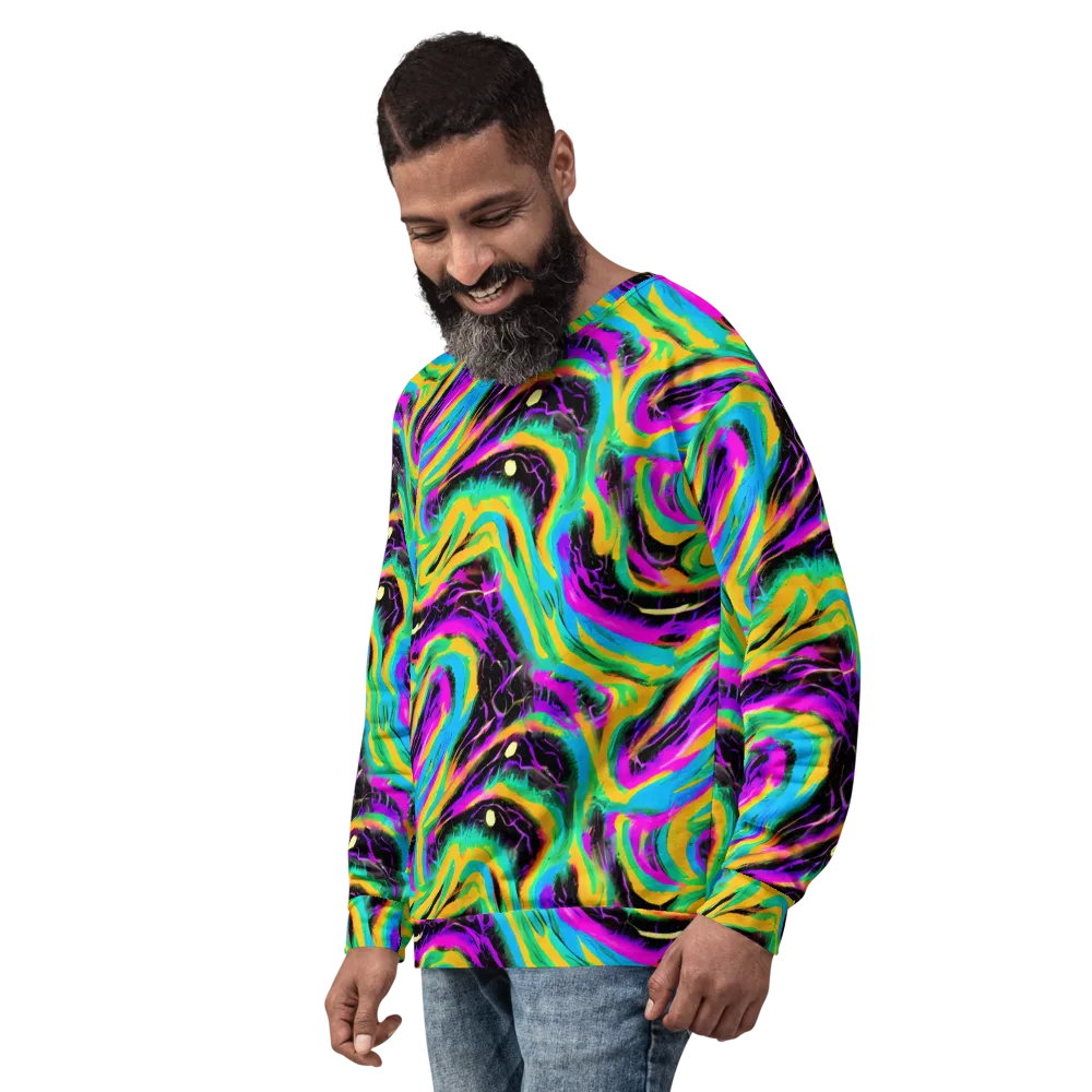Nightwave Neon on Sweatshirt — Left Front