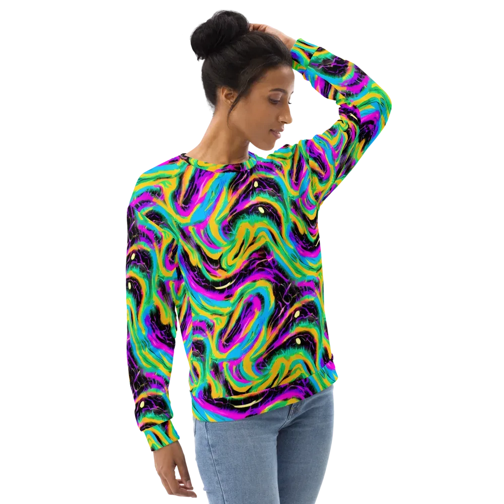 Nightwave Neon on Sweatshirt — Right Front