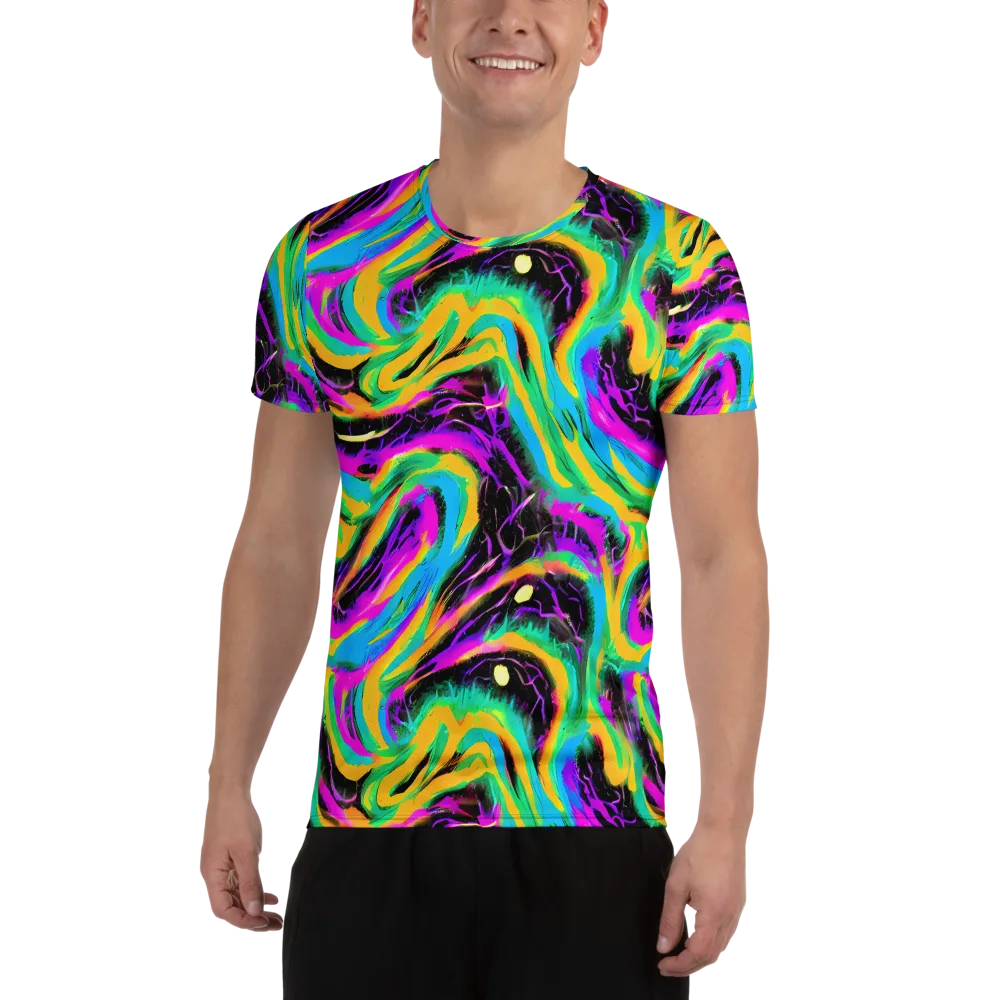Nightwave Neon on Men's Athletic T-Shirt — Front