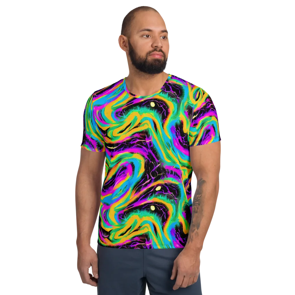 Nightwave Neon on Men's Athletic T-Shirt — Front