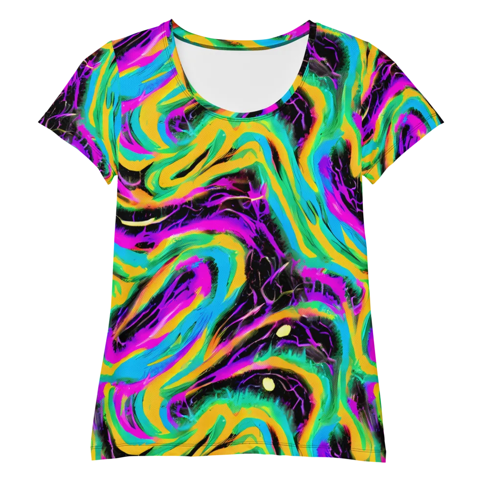Nightwave Neon on Women's Athletic T-Shirt — Front