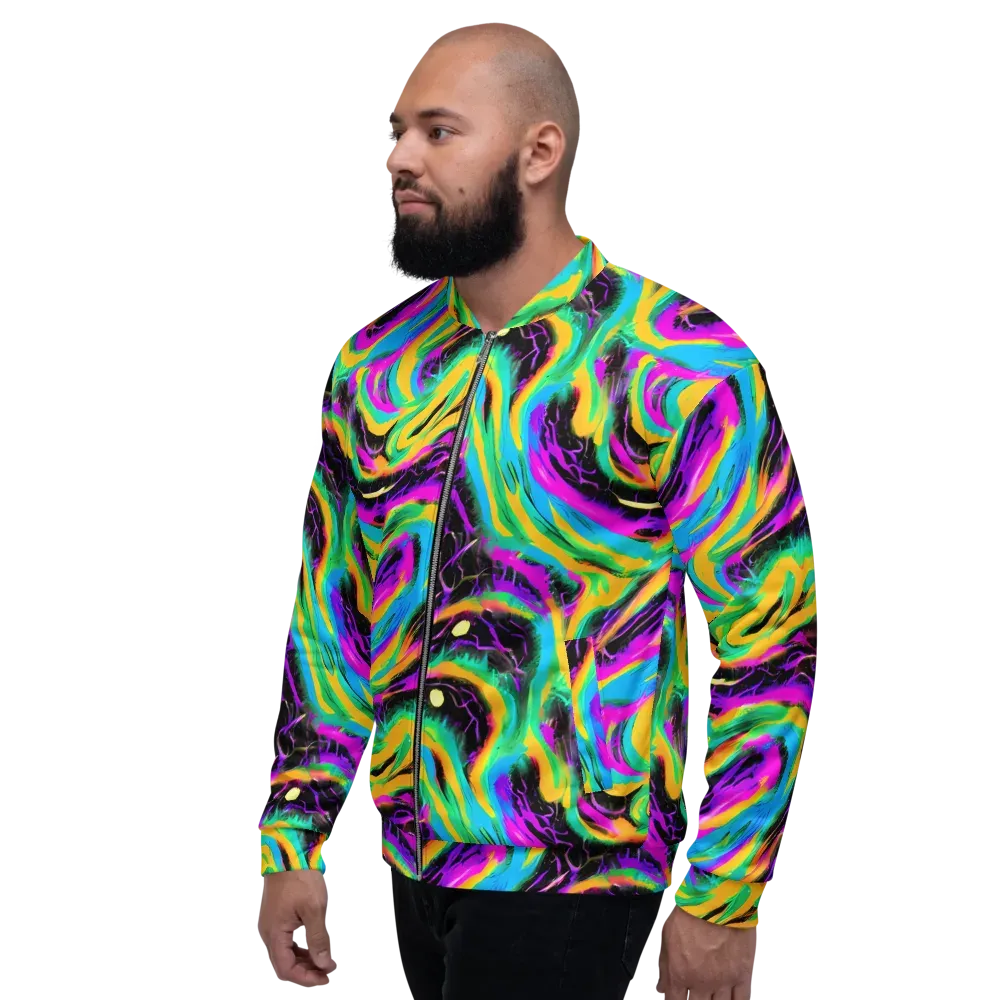 Nightwave Neon on Bomber Jacket — Left