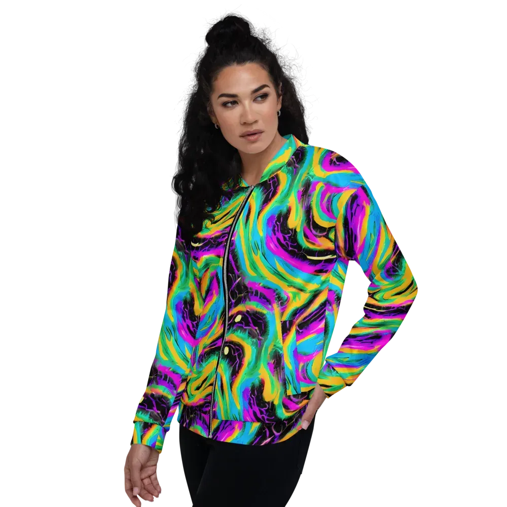 Nightwave Neon on Bomber Jacket — Left