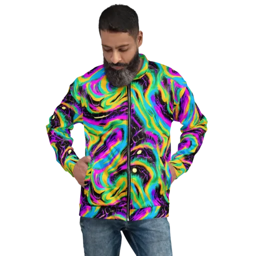 Nightwave Neon on a Bomber Jacket