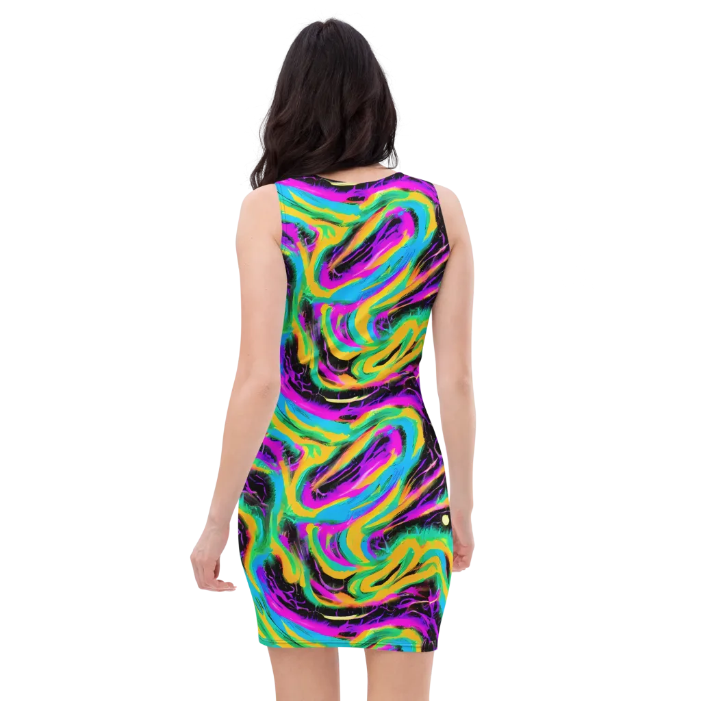 Nightwave Neon on Bodycon Dress — Back