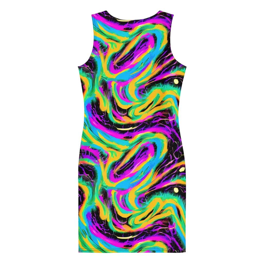 Nightwave Neon on Bodycon Dress — Back