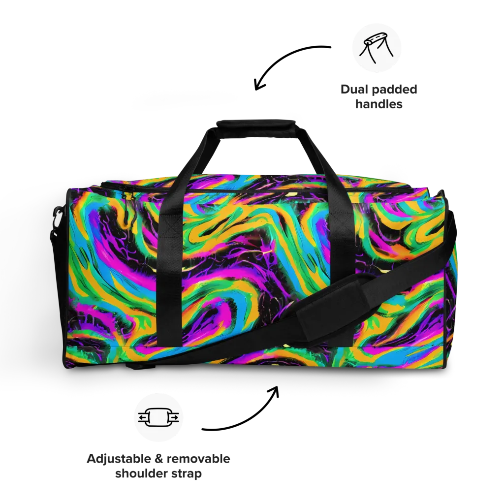 Nightwave Neon on Duffle Bag — Front