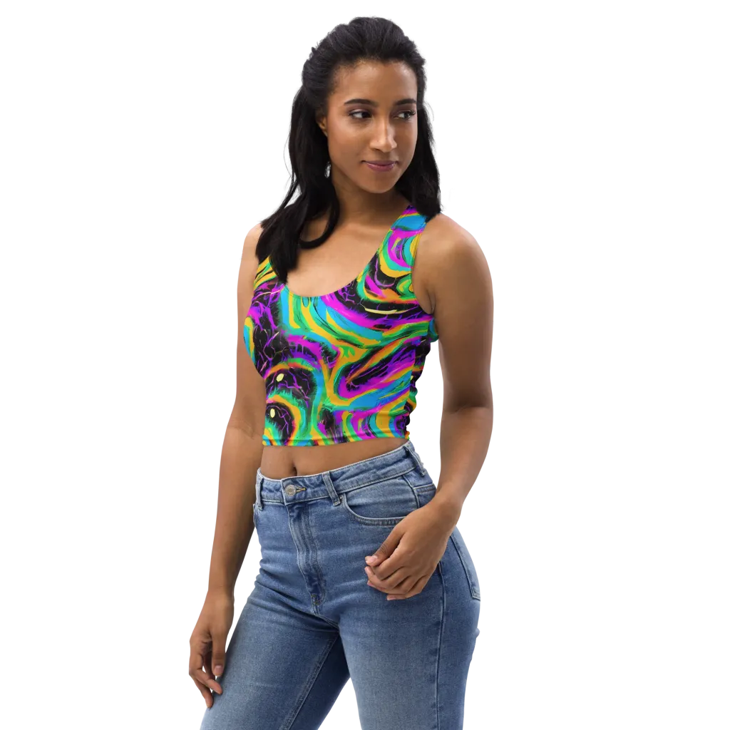 Nightwave Neon on Crop Top — Left Front