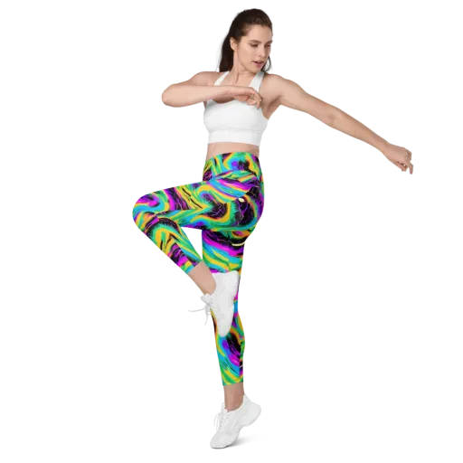 Nightwave Neon on a Leggings with Pockets