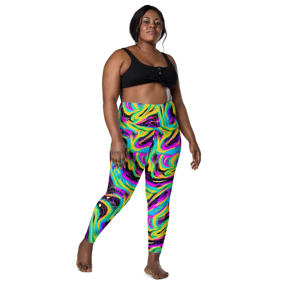 Nightwave Neon on Leggings with Pockets — Front