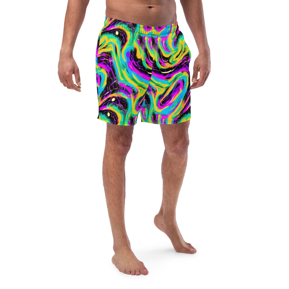 Nightwave Neon on Swim Trunks — Front