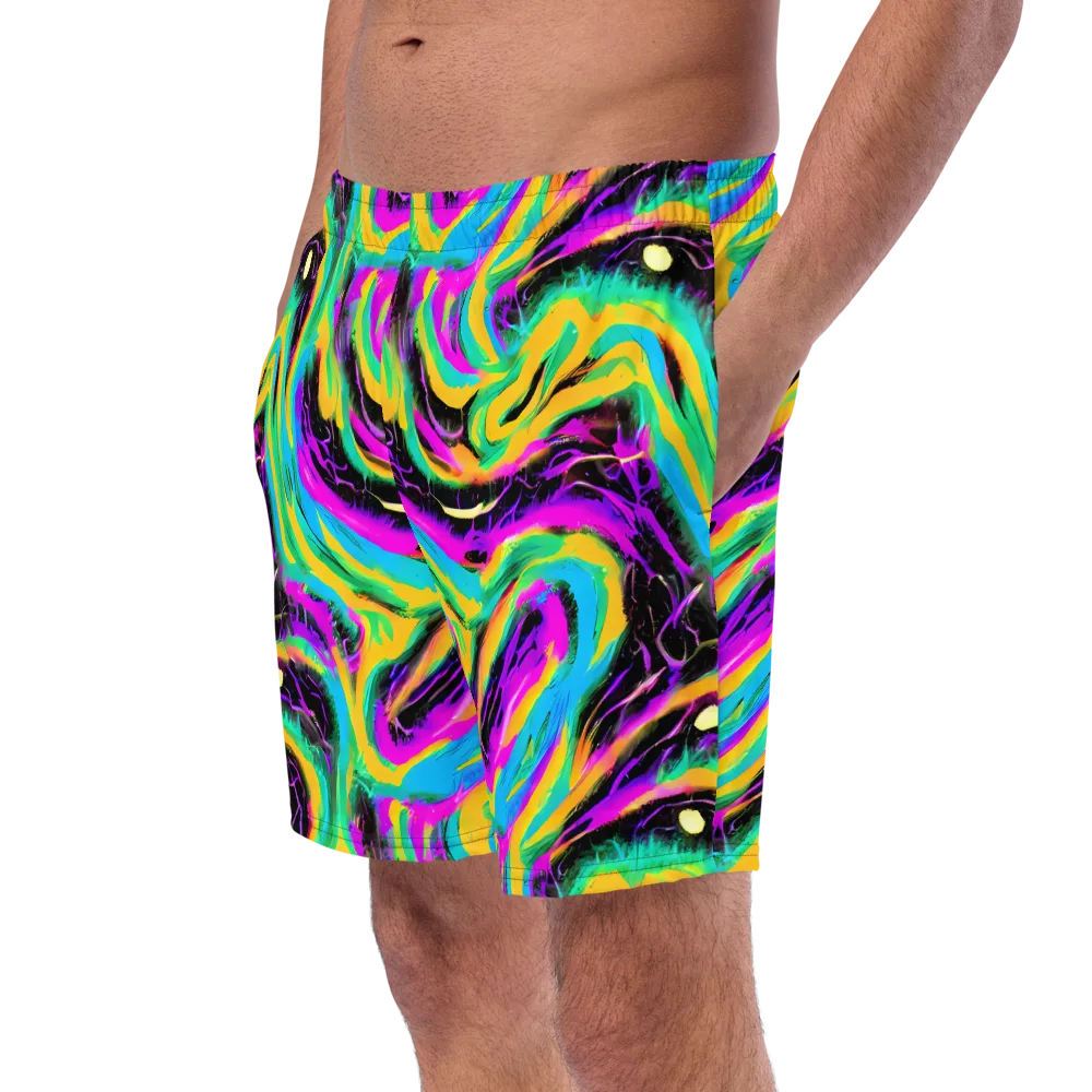 Nightwave Neon on Swim Trunks — Left Front