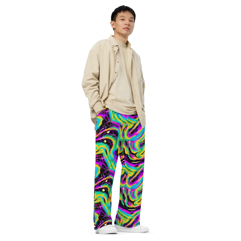 Nightwave Neon on Wide-Leg Pants — Right Front