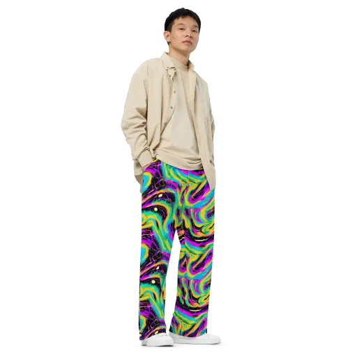 Nightwave Neon on a Wide-Leg Pants