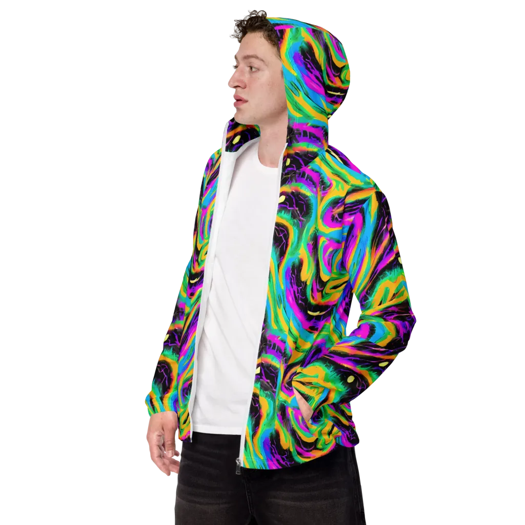 Nightwave Neon on Men's Windbreaker — Left Front
