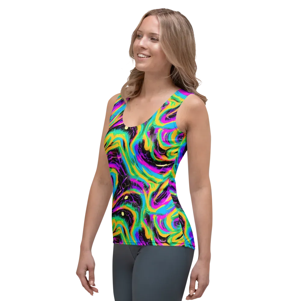 Nightwave Neon on Women's Tank Top — Left Front