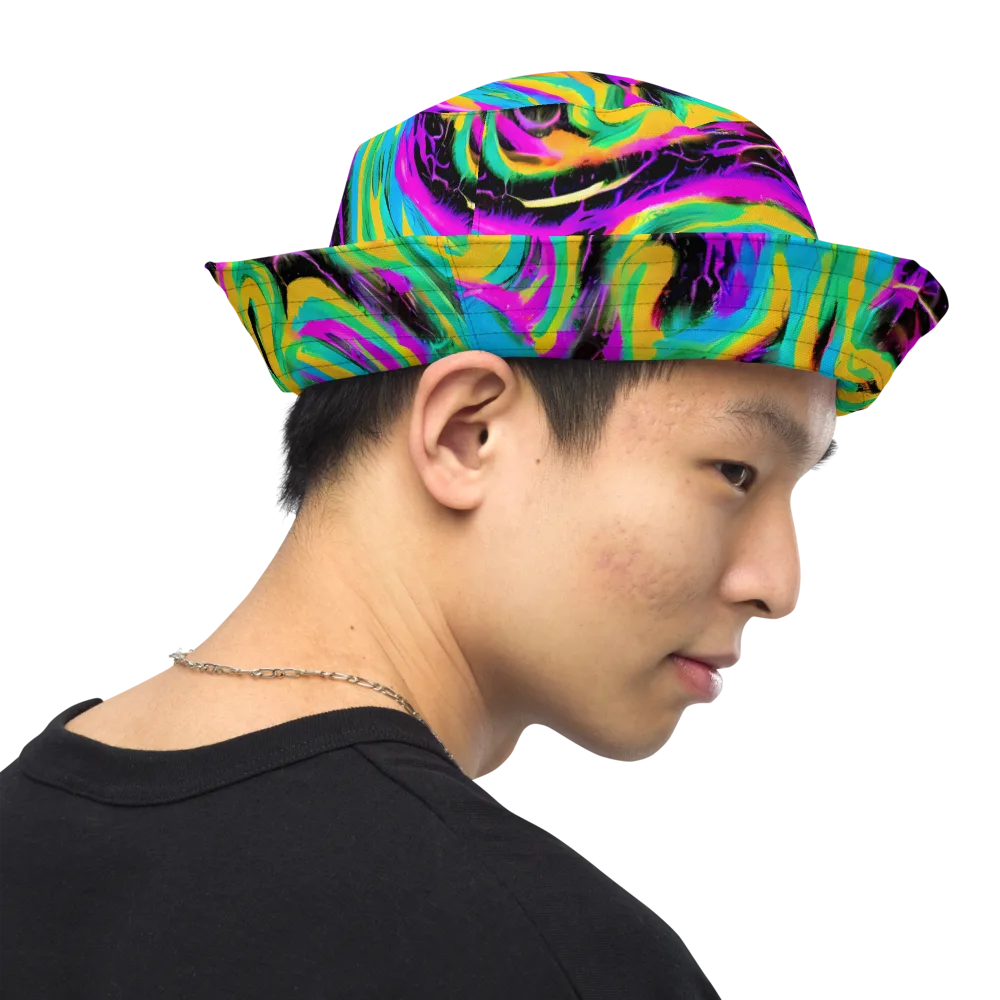 Nightwave Neon on Reversible Bucket Hat — Right Outside