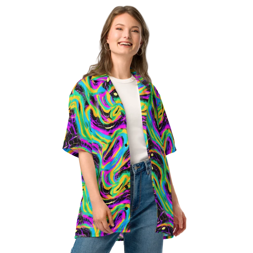 Nightwave Neon on Button Shirt — Front