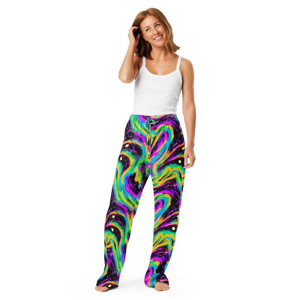 Nightwave Neon on Women's Pajama Pants — Front