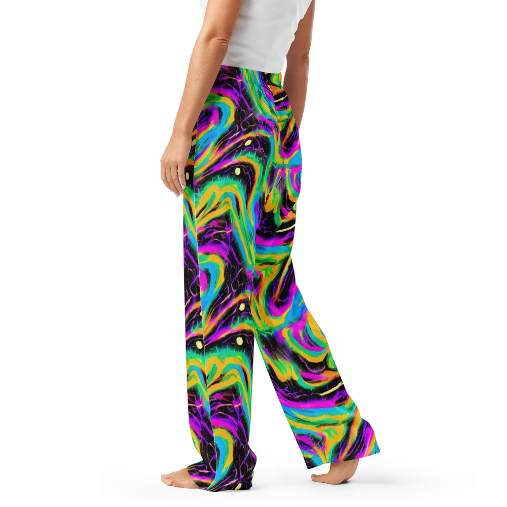 Nightwave Neon on Women's Pajama Pants — Left