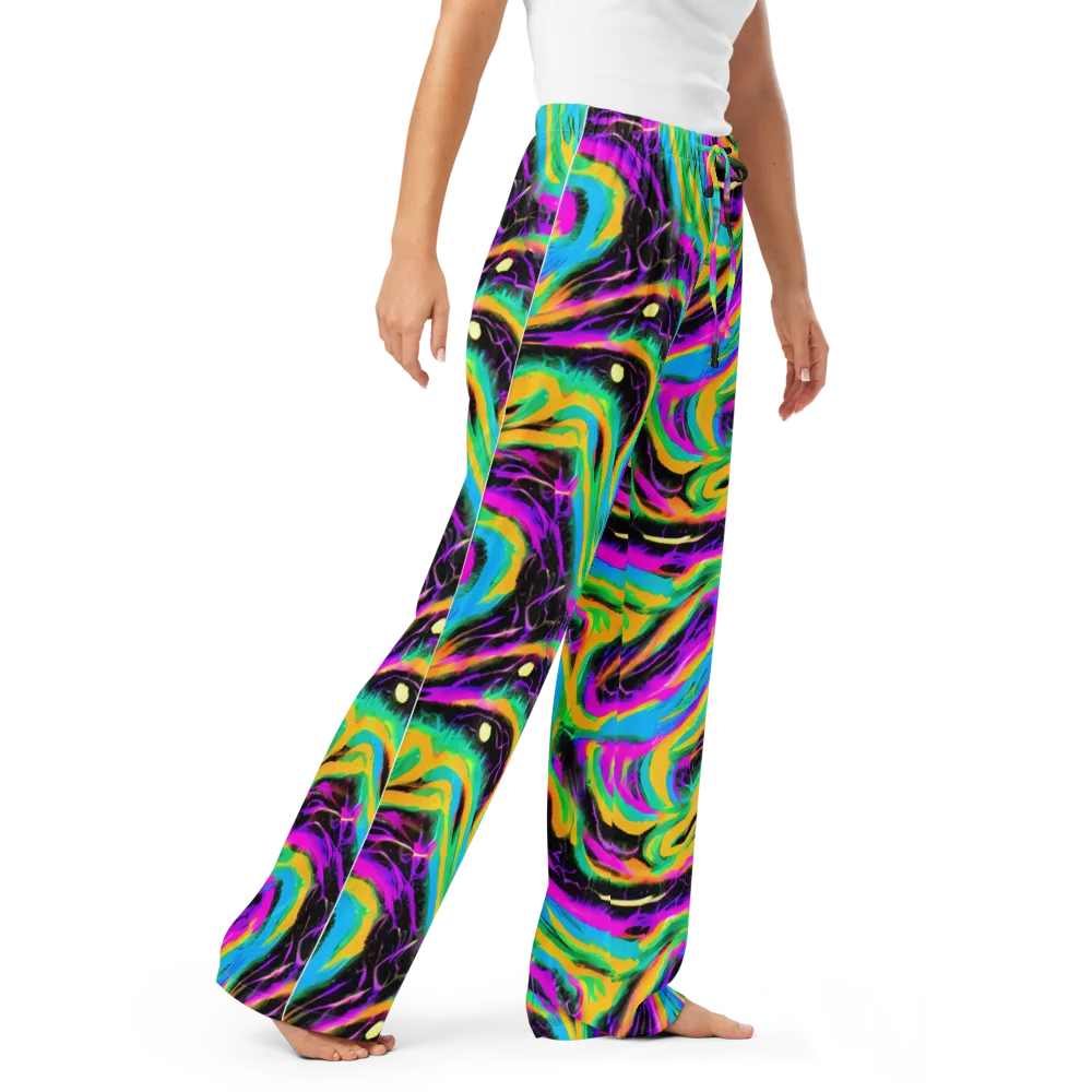 Nightwave Neon on Women's Pajama Pants — Right Front