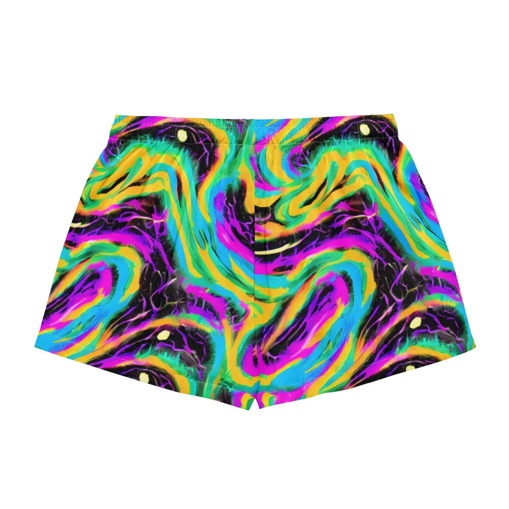 Nightwave Neon on Women's Pajama Shorts — Back