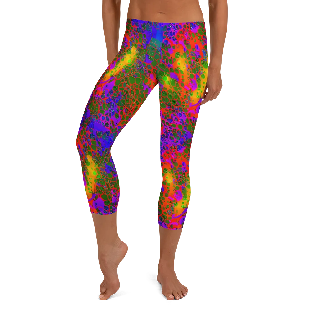 Acid Canopy on Capri Leggings — Front