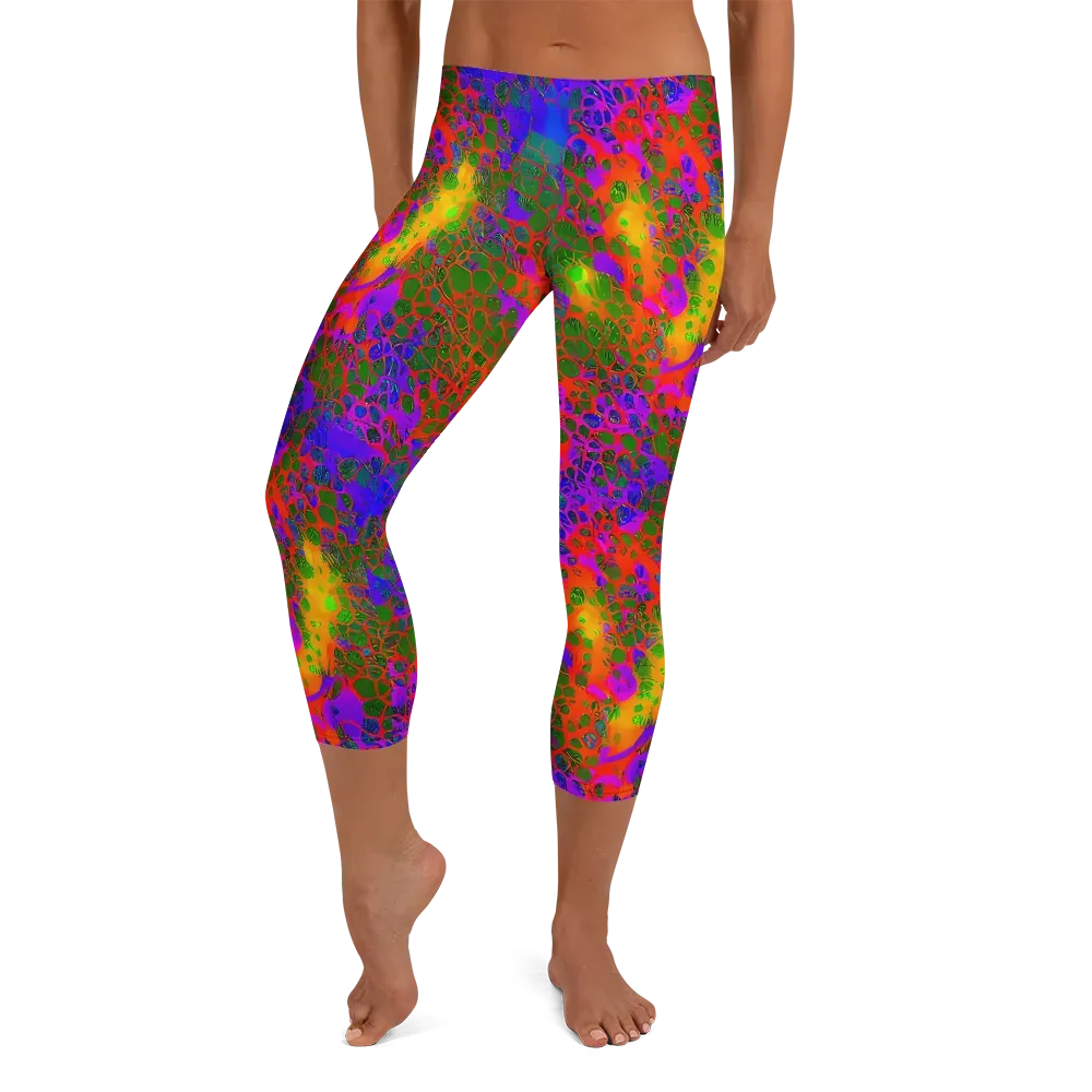 Acid Canopy on Capri Leggings — Front