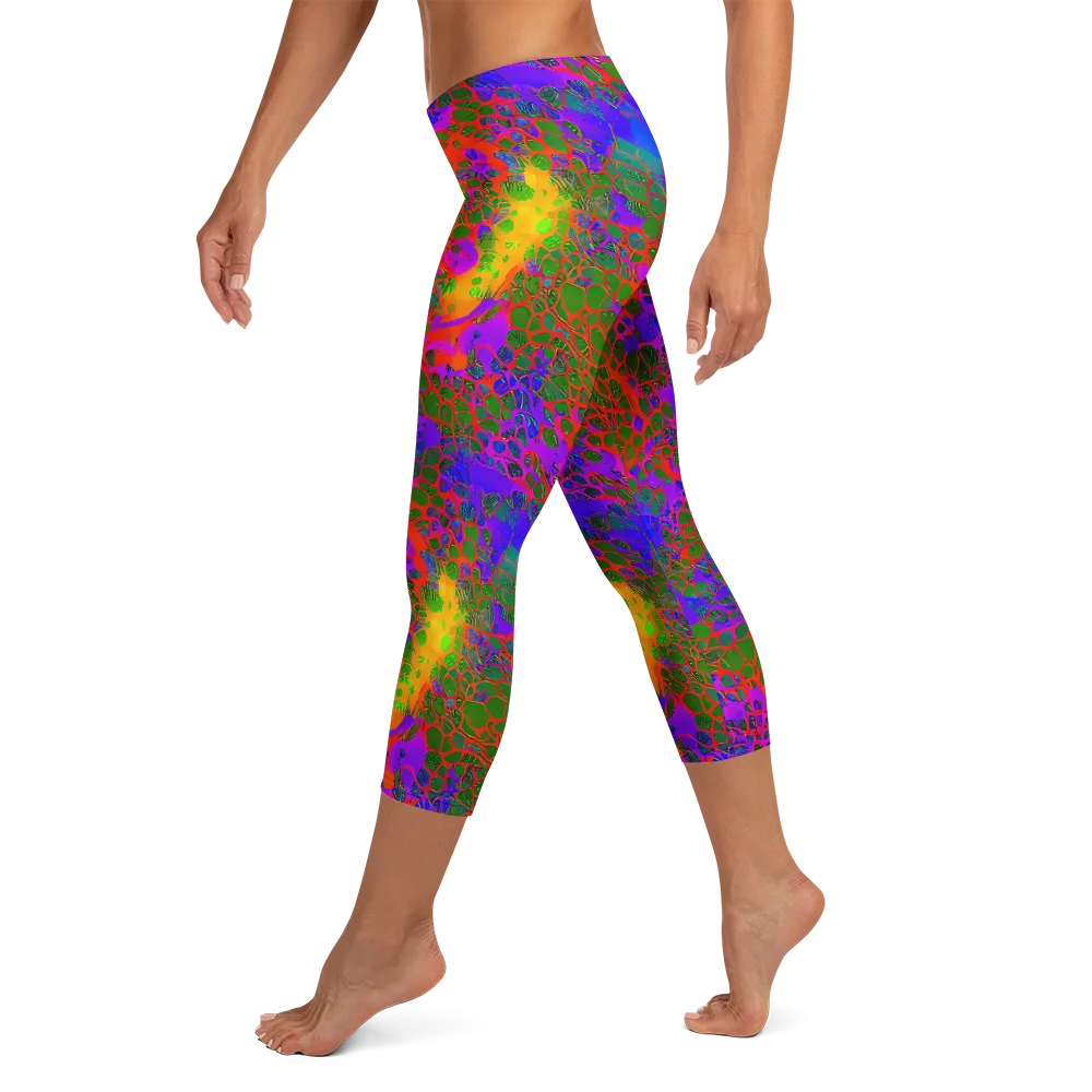 Acid Canopy on Capri Leggings — Left