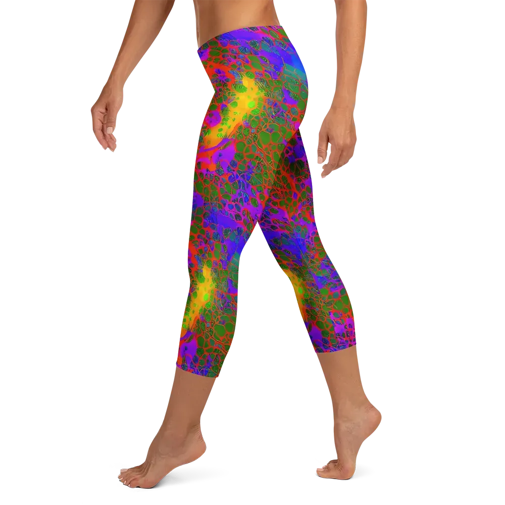 Acid Canopy on Capri Leggings — Left