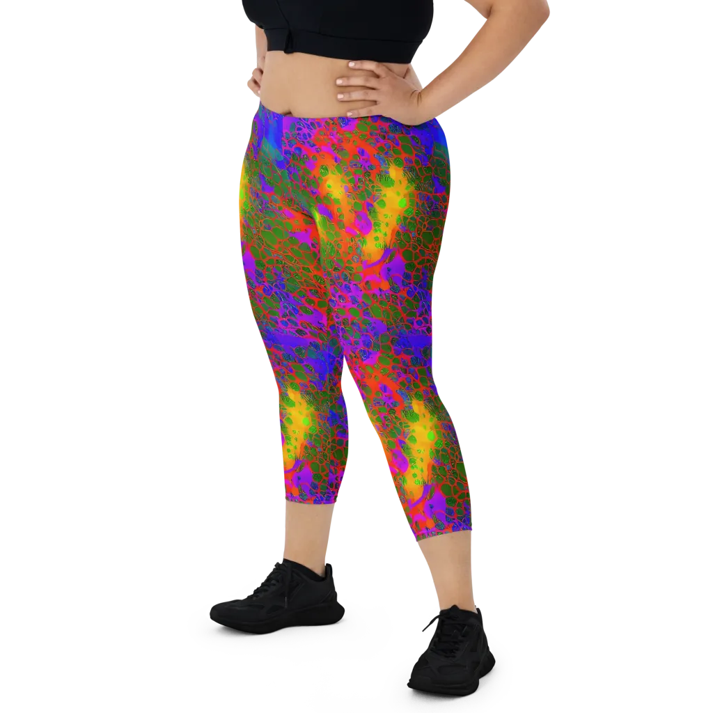 Acid Canopy on Capri Leggings — Front