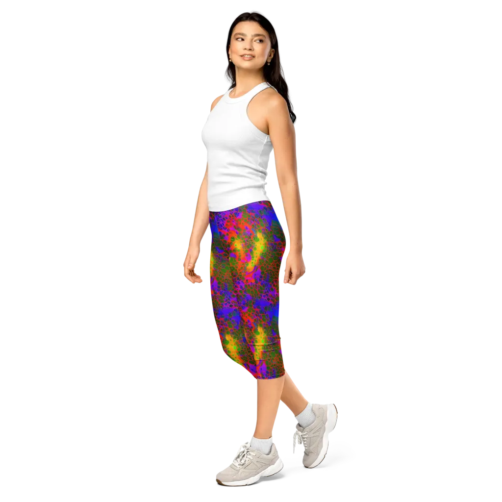Acid Canopy on Capri Leggings — Left Front