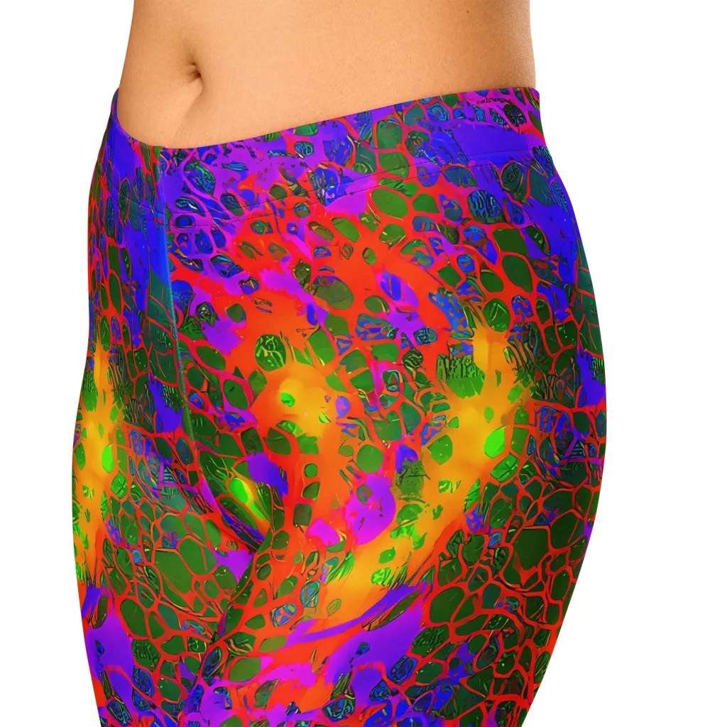 Acid Canopy on Capri Leggings — Zoomed-in