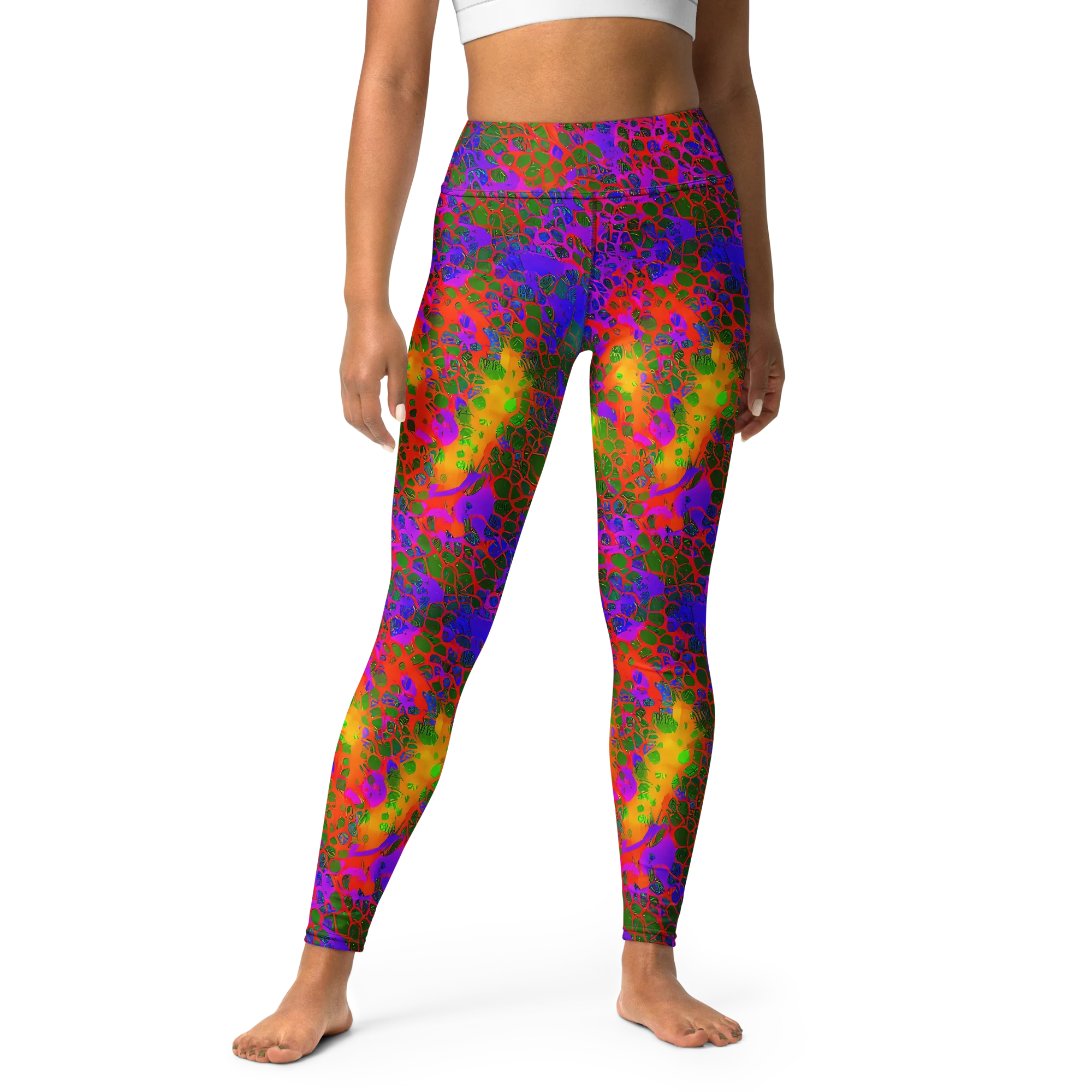 Acid Canopy on Yoga Leggings — Front