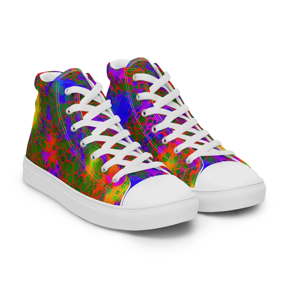 Acid Canopy on Men's High Top Canvas Shoes — Right Front