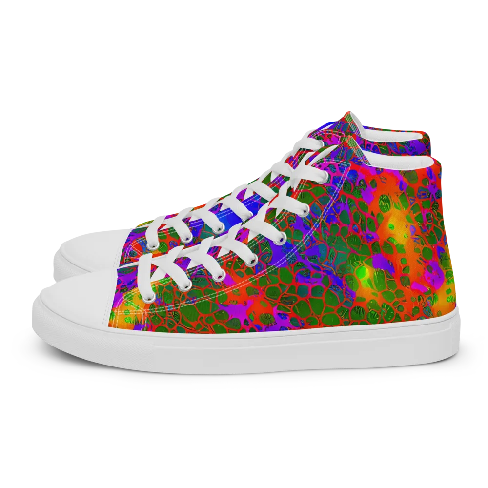 Acid Canopy on Men's High Top Canvas Shoes — Left