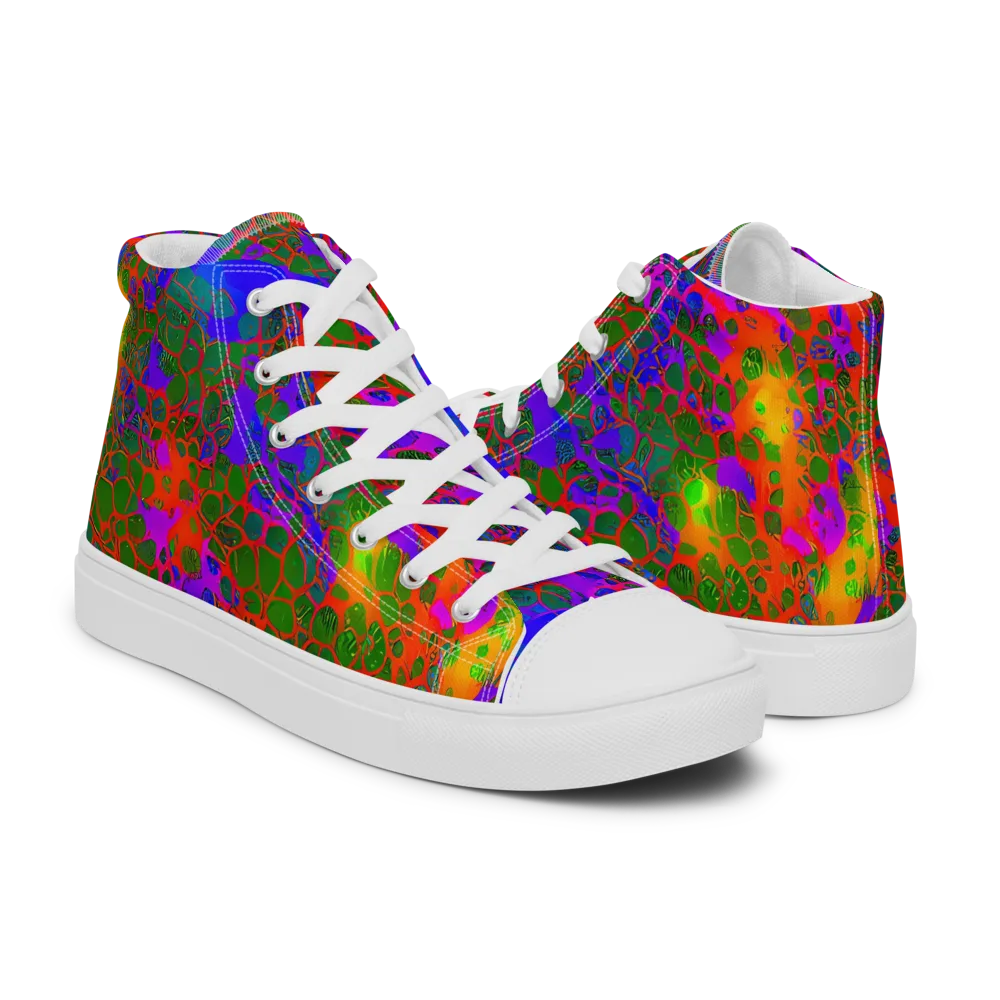 Acid Canopy on Men's High Top Canvas Shoes — Right