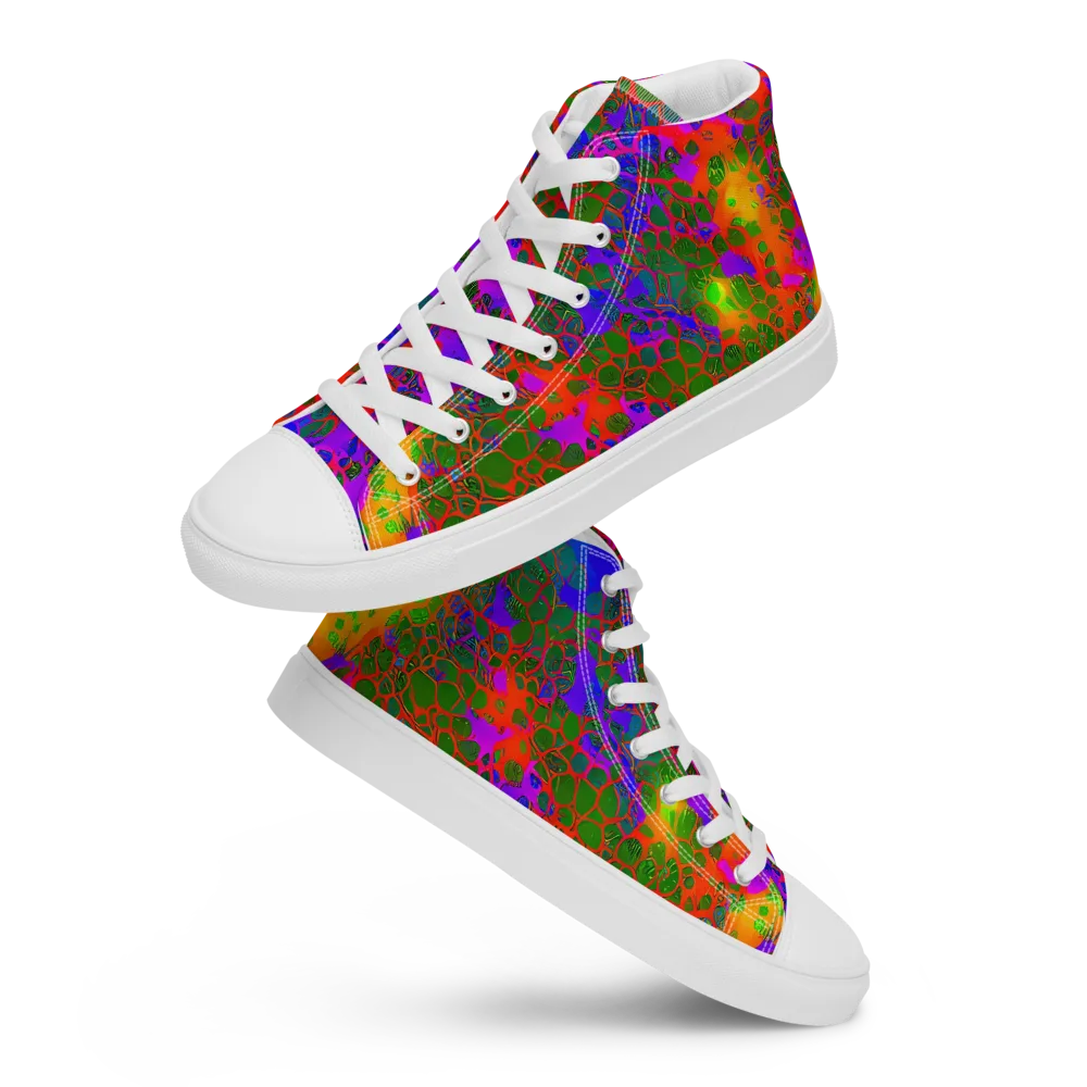 Acid Canopy on Men's High Top Canvas Shoes — Front