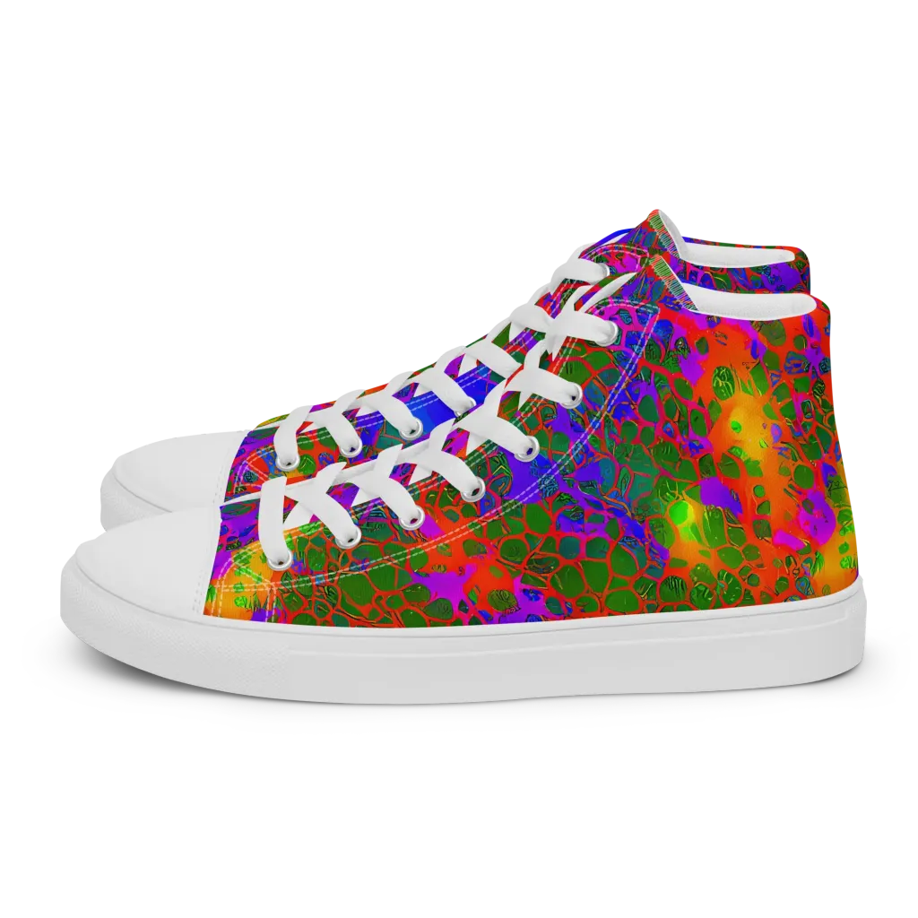 Acid Canopy on Women's High Top Canvas Shoes — Left